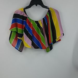 FOREVER 21 stripe off shoulder woman S  stripe crop